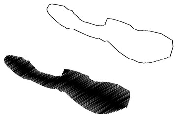 Providence Islands (Republic of Liberia) map vector illustration, scribble sketch Perseverance, Dozoa or Darzoe map