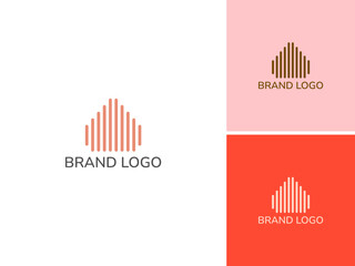 ILLUSTRATION ABSTRACT AUDIO SOUND WAVE LOGO DESIGN VECTOR