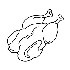 Grilled chicken. Editable outline stroke thickness. Vector line icon.