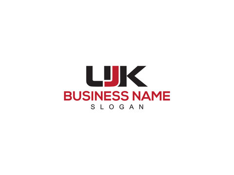 Minimalist UJK Logo Icon, Modern ujk Logo Letter Vector Image For New Brand