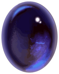 宝石　アイオライトのルース　ベクター素材