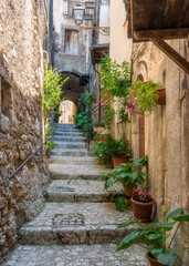 Fototapeta na wymiar Pacentro, medieval village in L'Aquila province, Abruzzo, central Italy.