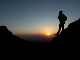 It is a wonderful feeling to watch the sunrise on the top of the mountains.