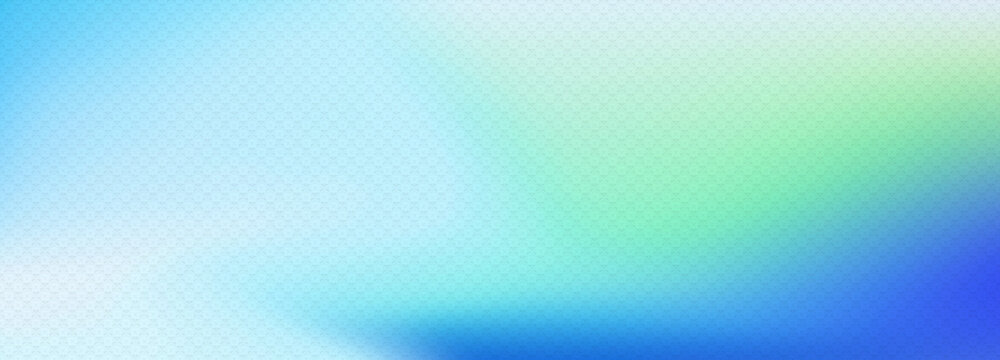 cyan, blue, green, gradient background blank. Horizontal banner or wallpaper tamplate. Copy space, place for text, text area. Bright illustration. Space metaverse web 3 technology texture