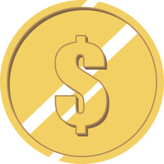 Gold coin. Vector isolated object.