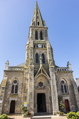 Fototapeta na wymiar Saint Nicolas church in Le Pouliguen. 19th century church built on ruins of a former St-Nicolas chapel from 1600s. Le Pouliguen, Loire-Atlantique department, Pays de la Loire region, France.