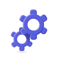 Settings icon 3d. Gears and cogs. Cogwheel, repair symbol. Vector