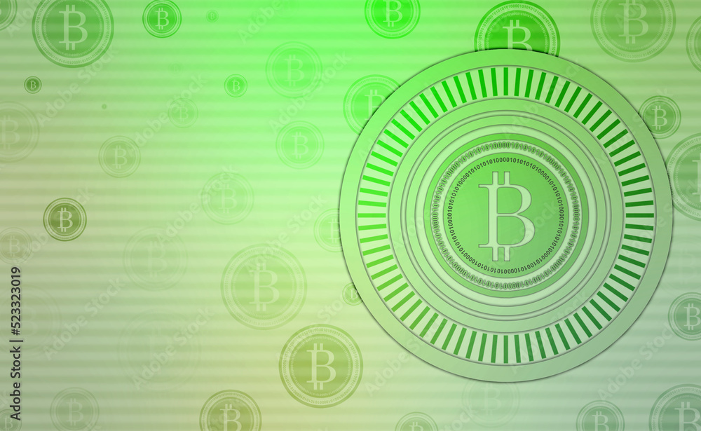 Poster global abstract bitcoin crypto currency blockchain technology world map background illustration