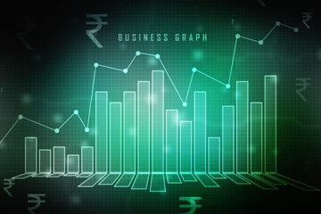 Business Growth graph on technology background, Futuristic raise arrow chart digital transformation abstract technology background. Big data and business growth currency stock and investment economy
