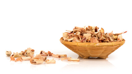 Dried Lemongrass or Cymbopogon citratus isolated on white background.