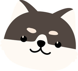 cute shiba inu dog cartoon element