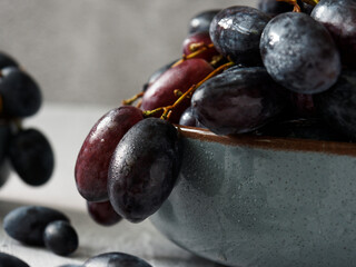 Close up of grapes in a bowl