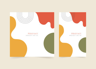 Square Vector Banner with Abstract Shapes in Autumn Colors for Social Media Post and Stories. Template for Online Store Promotion, Business Concept.