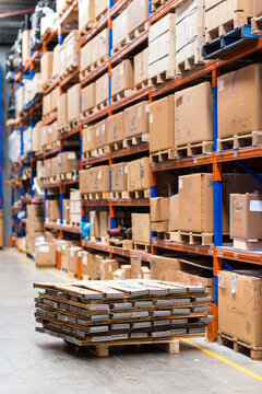 Pallet racking in warehouse