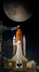 Draagtas Space Shuttle stijgt op in de ruimte. Elementen van deze afbeelding geleverd door NASA. © wasan