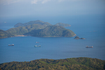 大津島(山口県周南市)、大平山山頂(山口県防府市)からの眺め