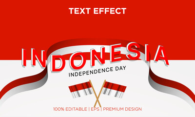 Indonesian red and white editable text effect