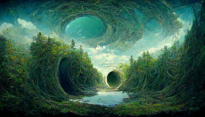 magical forest , hole to anothor world