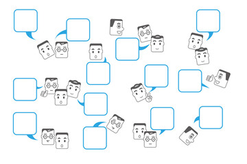 いろんな表情の男性のアイコンイラストです。
シンプルなタッチで表現しました。