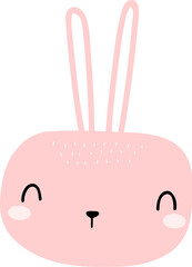 cute rabbit head cartoon element