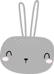 cute rabbit head cartoon element