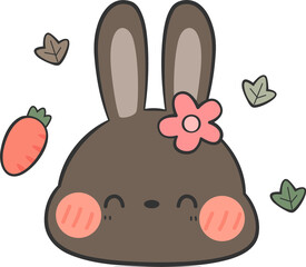 cute rabbit head cartoon element