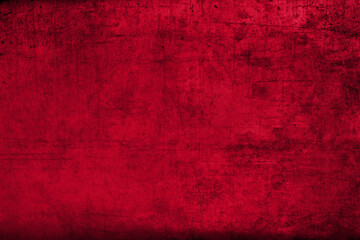 Dark red texture, rough, stained and scratched. Abstract grunge background, empty template