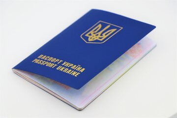 Passport of Ukraine. Foreign pass. Ukrainian refugees and migrants.