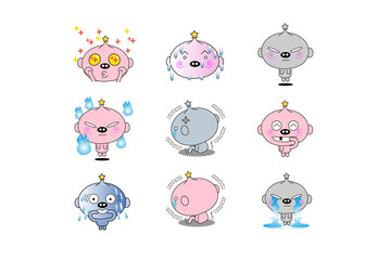 可愛いユニークなピンク色の子の日常です。
シンプルなタッチでいろんな場面でご利用ください。