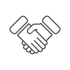 Business handshake, contract agreement flat vector icon for apps and websites