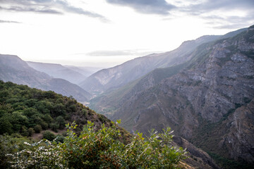 Fototapeta premium landscape with views of mountains and gorges against the background of the summer sky in Armenia