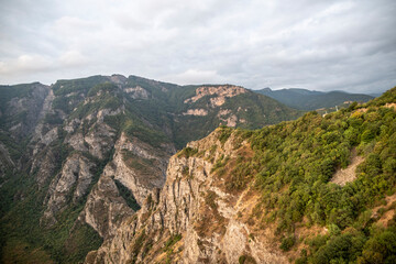 Fototapeta premium landscape with views of mountains and gorges against the background of the summer sky in Armenia