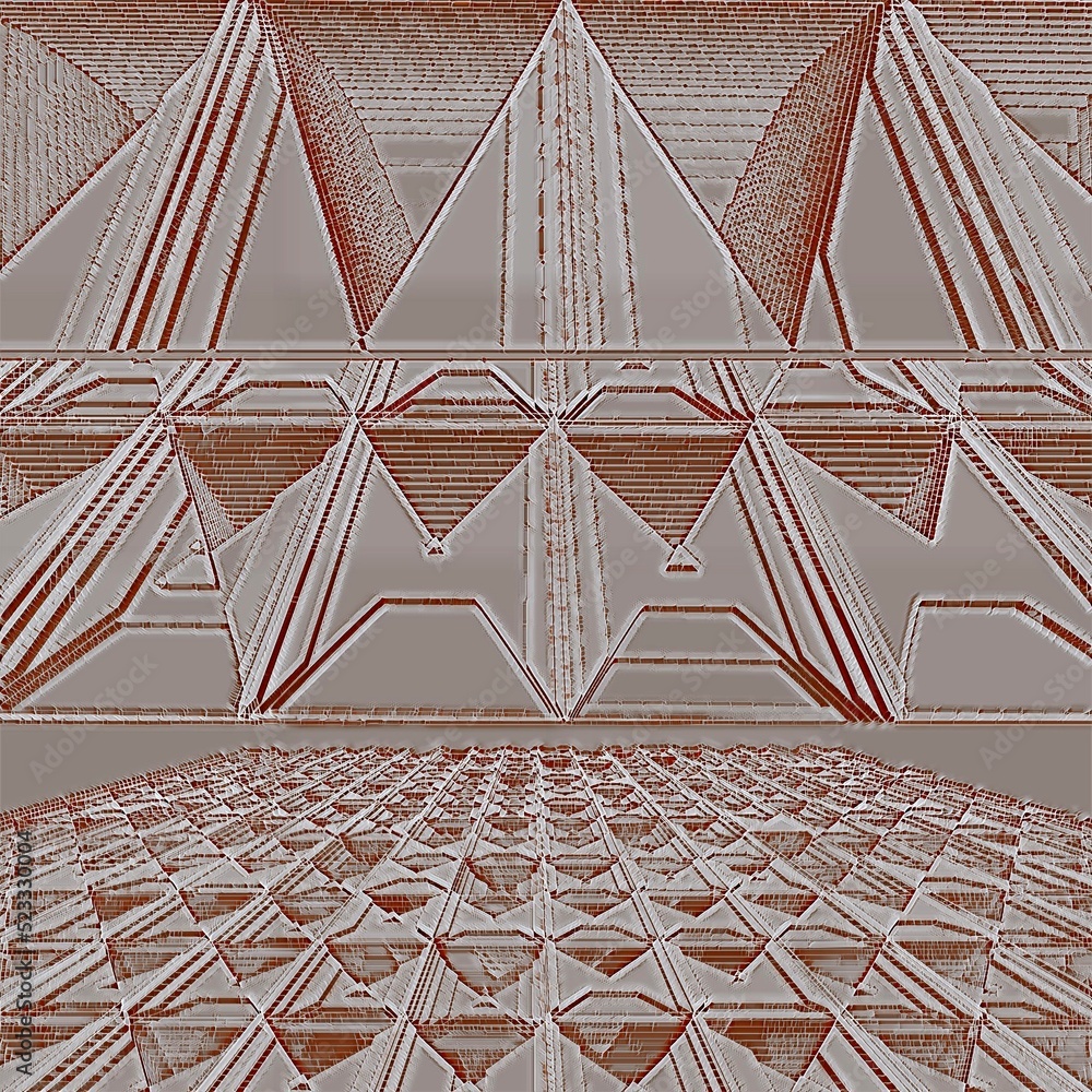 Poster colourful stacked stylized pyramid shapes pattern and design
