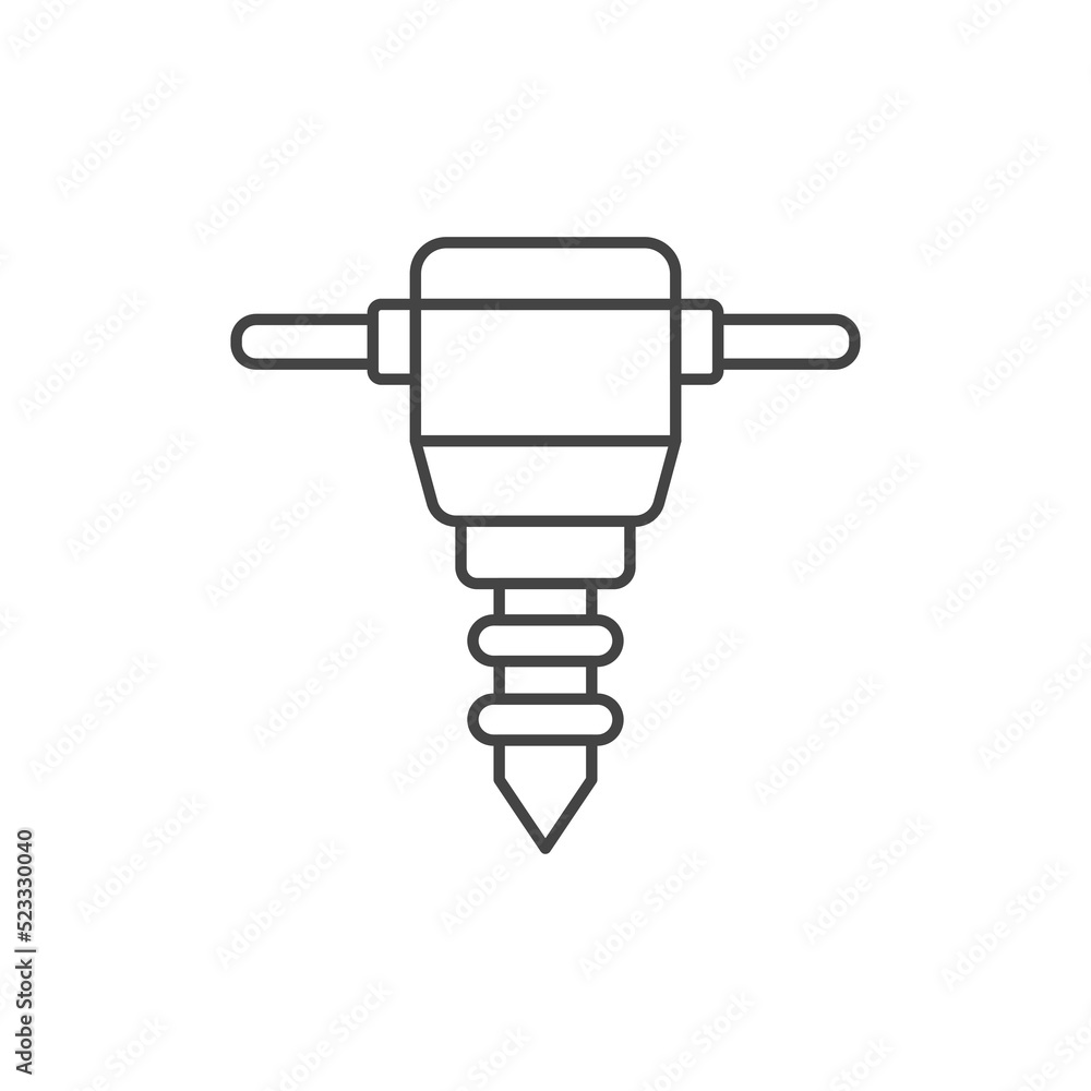 Poster outline pickaxes drilling vector icon. isolated black simple line element illustration from construc