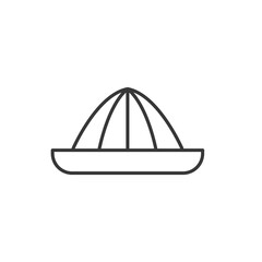 Orange squeezer icon black line symbol. Premium quality isolated juicer element in trendy style.