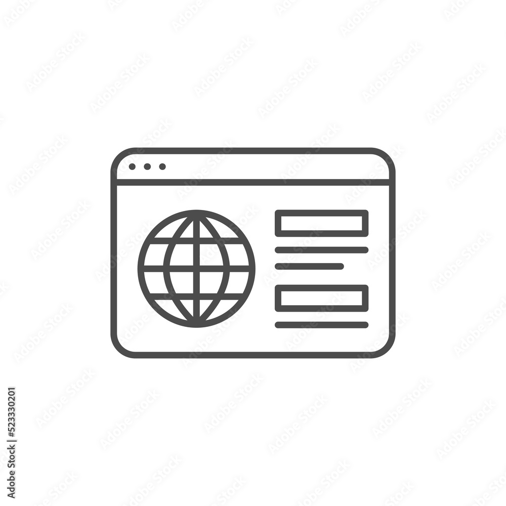 Poster website line icon for web and mobile.