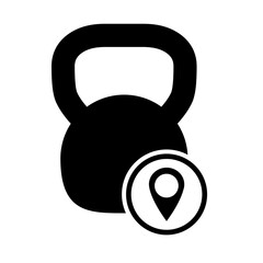 Naklejka na ściany i meble Kettlebell icon, fitness sport symbol, iron equipment vector illustration, workout heavy training web mark