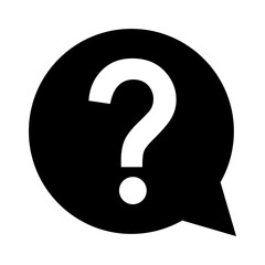 Question icon mark, help or ask bubble graphic symbol, web faq vector illustration