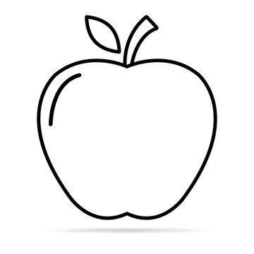recommend clip art: Apple icon with shadow, healthy raw symbol, foot sweet fruit, vector illustration design, eco diet