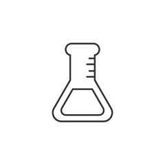 Chemical test tube pictogram icon. Laboratory glassware or beaker equipment isolated on white background. Experiment flasks. Trendy modern vector symbol. Simple flat illustration
