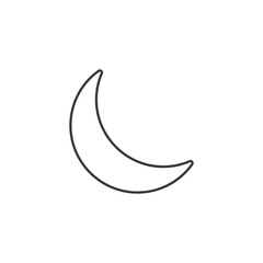 Fototapeta na wymiar Crescent moon black icon line vector
