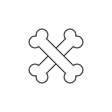 Dog Bone. Vector Illustration. Bones flat icon. Single high quality outline symbol