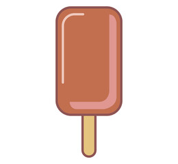 Ice cream illustration. Cute colorful ice cream cartoon illustration