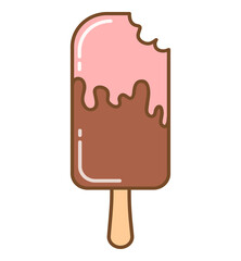 Ice cream illustration. Cute colorful ice cream cartoon illustration