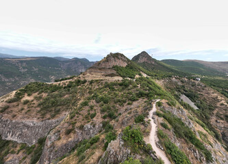 Fototapeta na wymiar a beautiful mountain gorge with a winding road in the mountains of Armenia