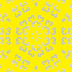 pattern and design from repeating number 3 in white on a bright yellow background