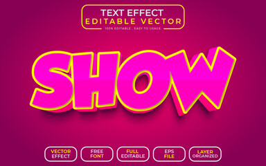 Show 3D Text Style Editable text effect EPS File