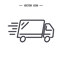 Shipping express delivery truck icon. Shipping delivery. Vector illustration isolated on white background