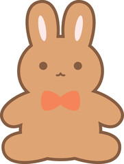 茶色のうさぎ　座ったぬいぐるみ
