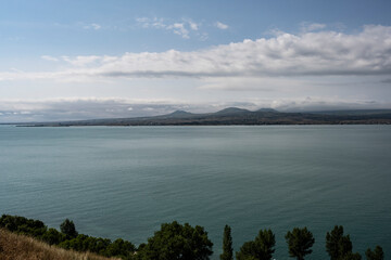 landscape with views of ancient stone buildings and temples on a summer day near Lake Sevan in Armenia